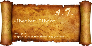 Albecker Tiborc névjegykártya